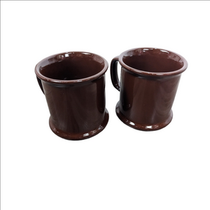Two Matching Grandpa Brown Cottage Coffee Mugs